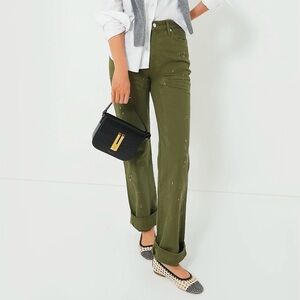 Veronica Beard Army Dylan Paint Splatter Pant with Patch
NWT